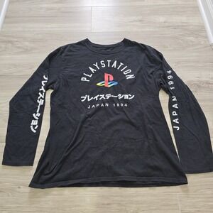 Playstation Shirt Mens Black Japan 1994 Video Games Spell Out Large